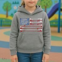 Fishing Rods American Flag Kids Hoodie thumb 3