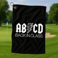 Funny Rocker ABCD Back In Class Back To School Golf Towel thumb 1