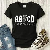 Funny Rocker ABCD Back In Class Back To School Women's T-Shirt thumb 3