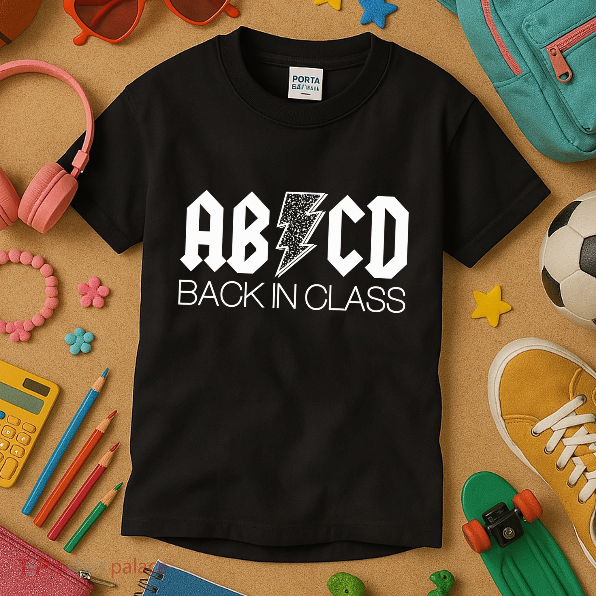 Funny Rocker ABCD Back In Class Back To School Kids T-Shirt