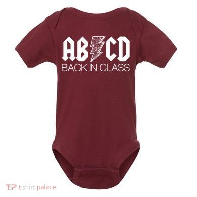 Funny Rocker ABCD Back In Class Back To School Baby Bodysuit