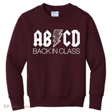 Funny Rocker ABCD Back In Class Back To School Kids Sweatshirt