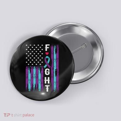 Fight Ribbon American Flag Suicide Prevention Awareness Button
