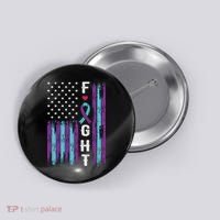 Fight Ribbon American Flag Suicide Prevention Awareness Button thumb 0