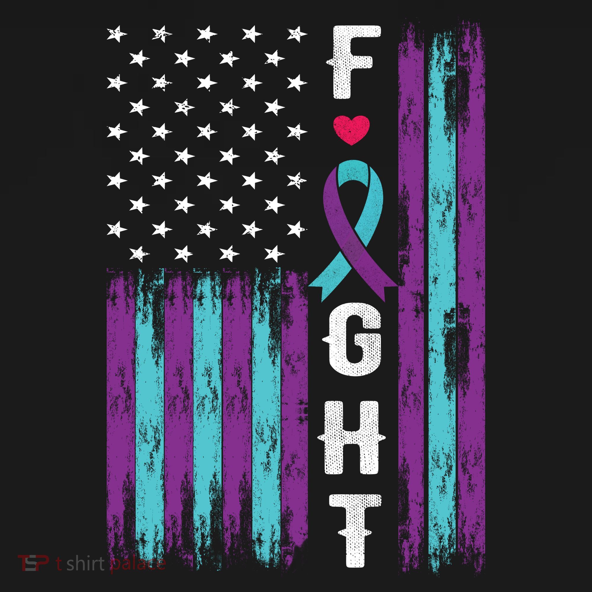 Fight Ribbon American Flag Suicide Prevention Awareness Button