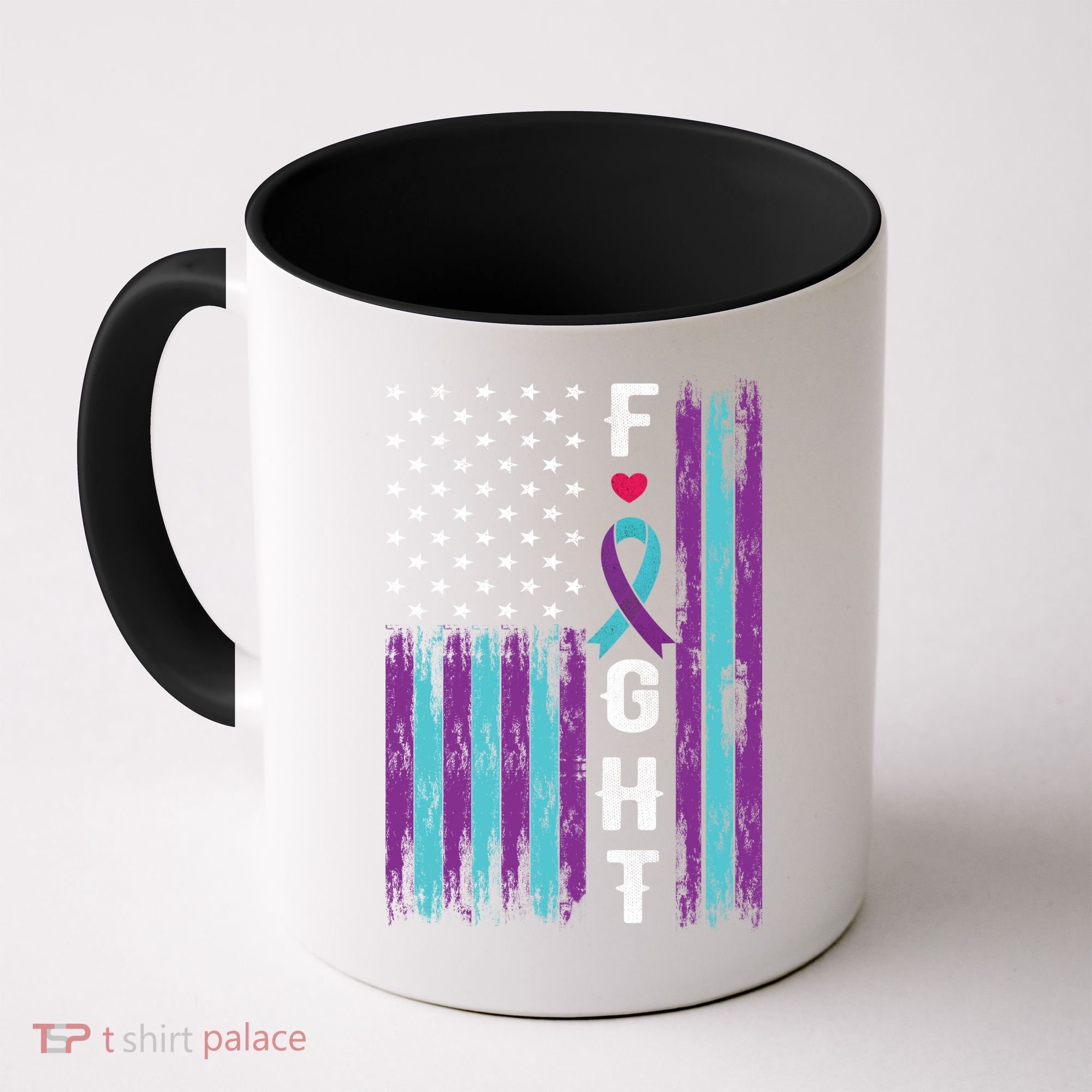 Fight Ribbon American Flag Suicide Prevention Awareness Coffee Mug