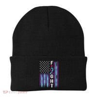 Fight Ribbon American Flag Suicide Prevention Awareness Beanie thumb 0