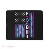 Fight Ribbon American Flag Suicide Prevention Awareness Mousepad thumb 0