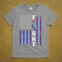 Fight Ribbon American Flag Suicide Prevention Awareness T-Shirt thumb 5