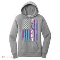 Fight Ribbon American Flag Suicide Prevention Awareness Women's Hoodie thumb 0