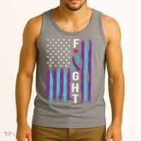 Fight Ribbon American Flag Suicide Prevention Awareness Tank Top thumb 3