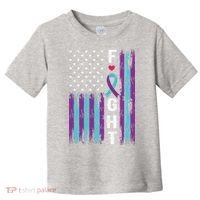 Fight Ribbon American Flag Suicide Prevention Awareness Toddler T-Shirt thumb 0
