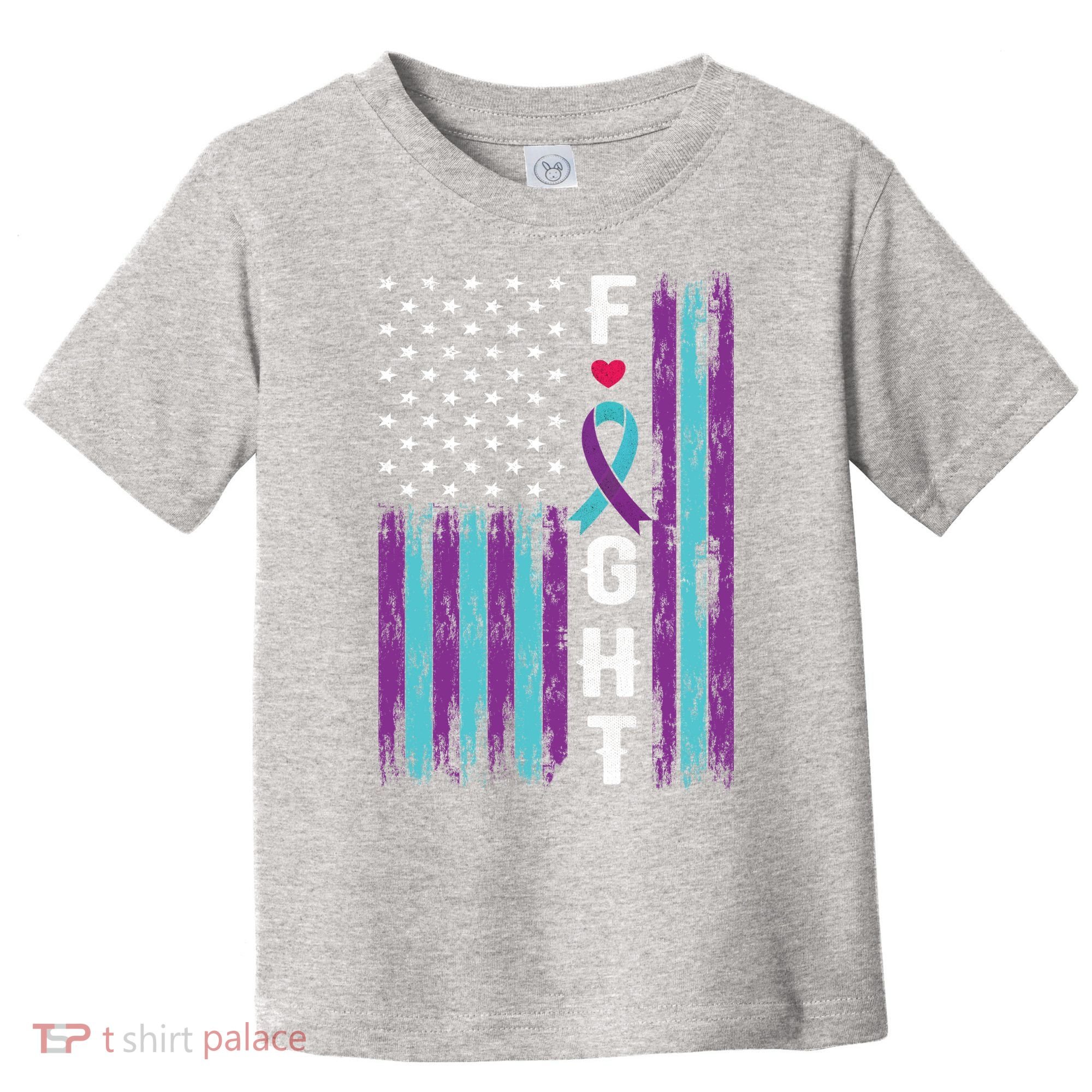 Fight Ribbon American Flag Suicide Prevention Awareness Toddler T-Shirt