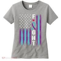 Fight Ribbon American Flag Suicide Prevention Awareness Women's T-Shirt thumb 0