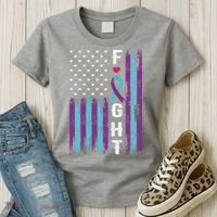 Fight Ribbon American Flag Suicide Prevention Awareness Women's T-Shirt thumb 3