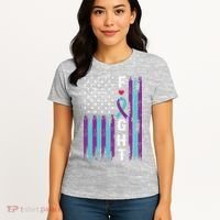 Fight Ribbon American Flag Suicide Prevention Awareness Women's T-Shirt thumb 4