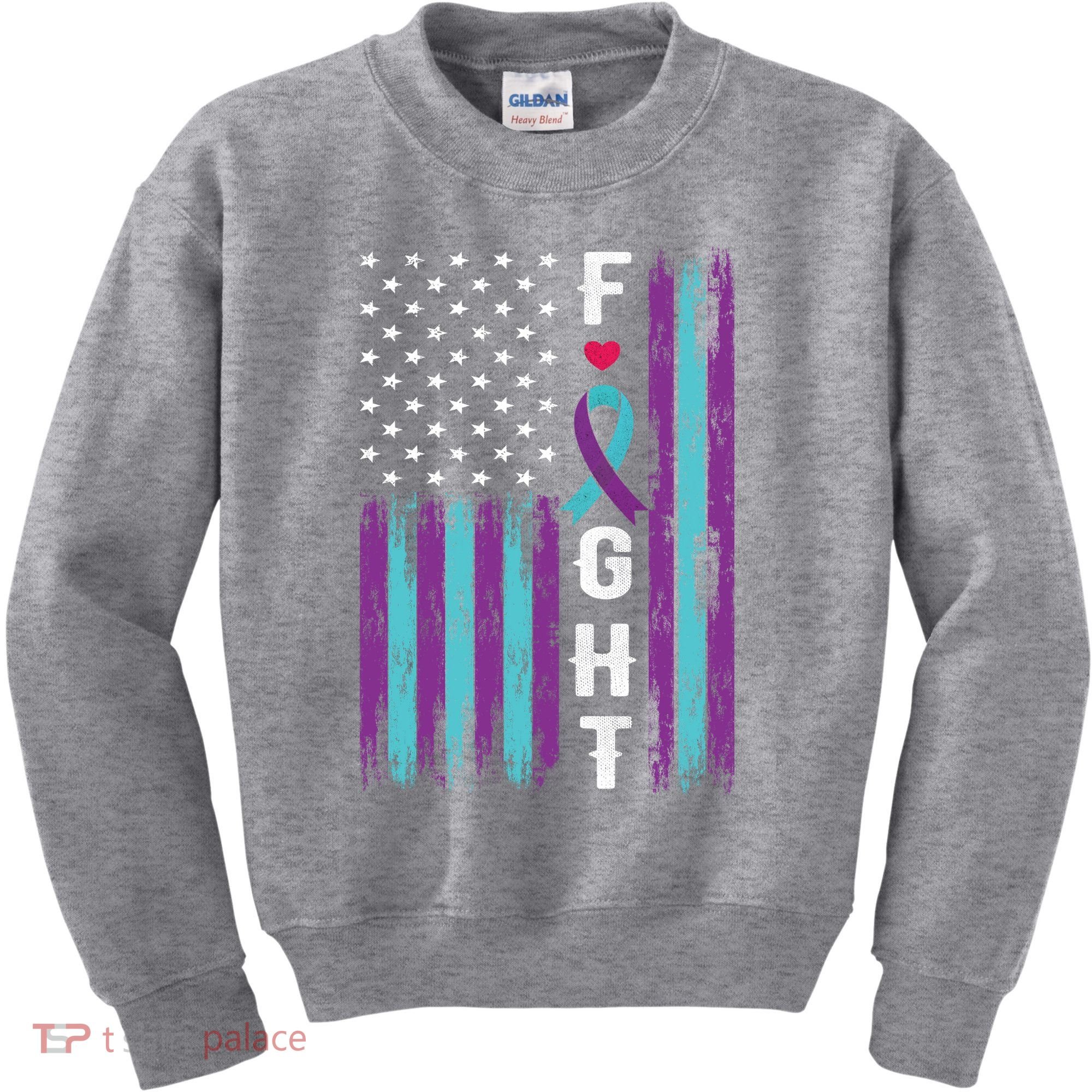 Fight Ribbon American Flag Suicide Prevention Awareness Kids Sweatshirt