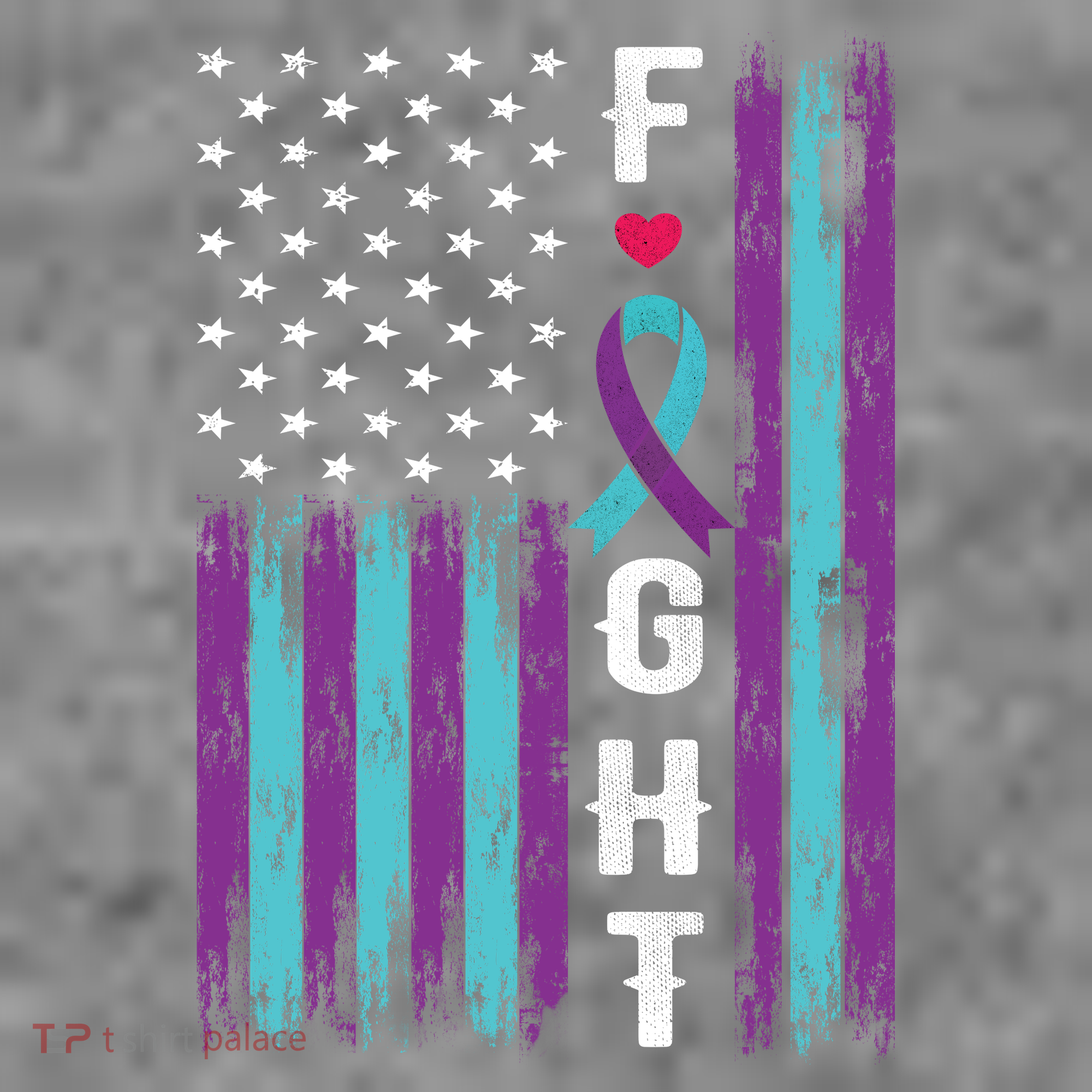 Fight Ribbon American Flag Suicide Prevention Awareness Kids T-Shirt