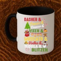 Funny Reindeer Alcohol Names Christmas Party Gift Coffee Mug thumb 2