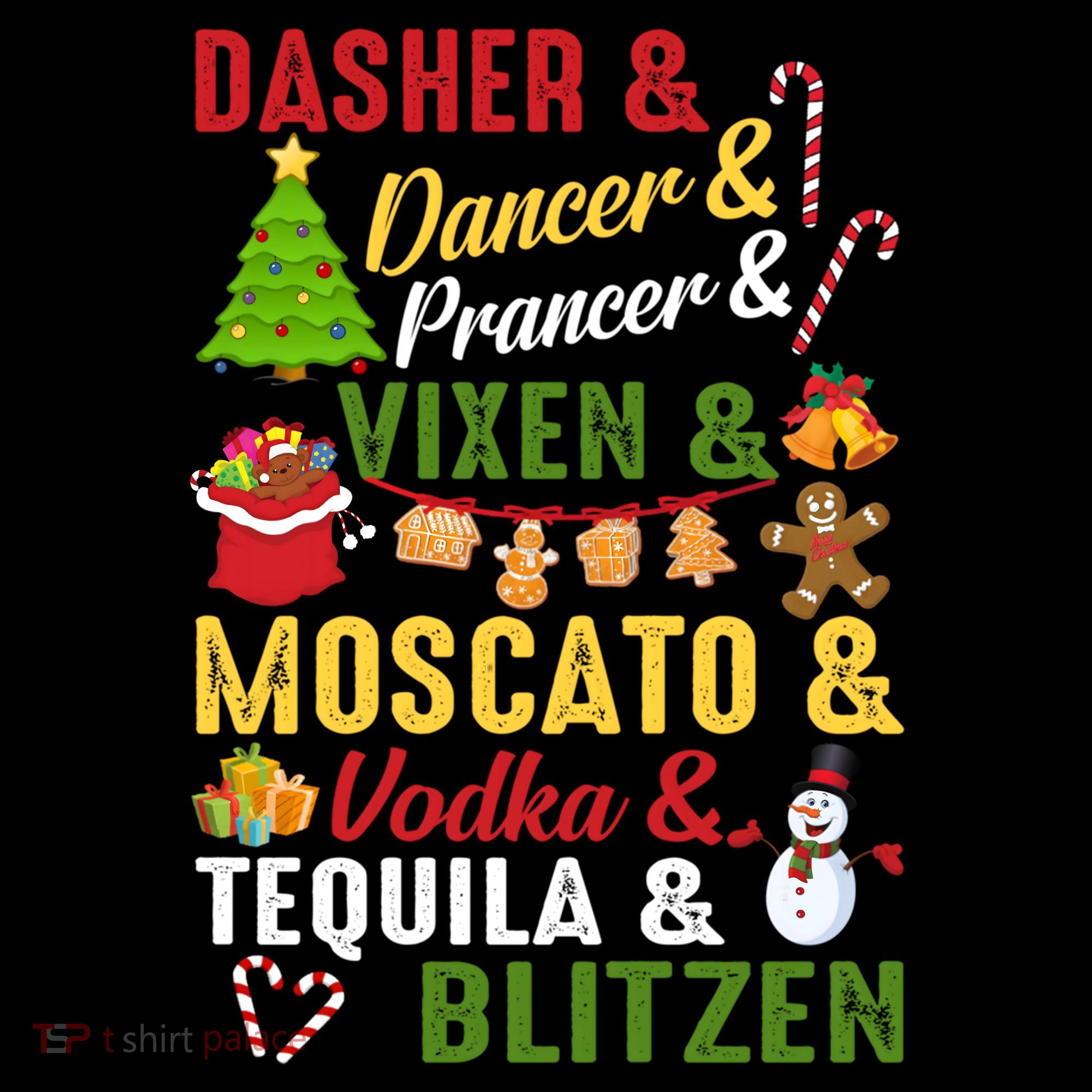 Funny Reindeer Alcohol Names Christmas Party Gift Coffee Mug