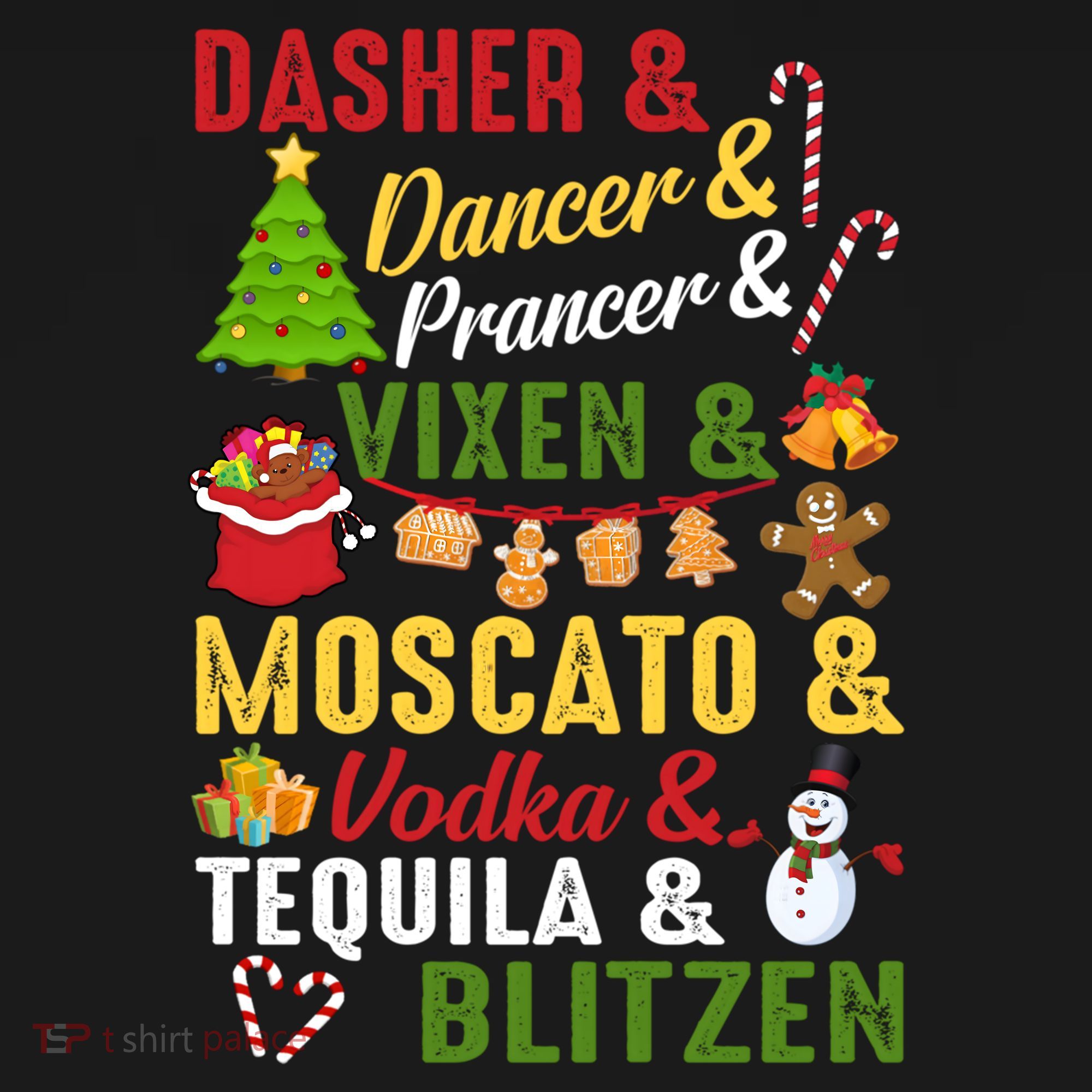 Funny Reindeer Alcohol Names Christmas Party Gift Women's Hoodie