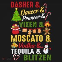 Funny Reindeer Alcohol Names Christmas Party Gift Ornament thumb 1