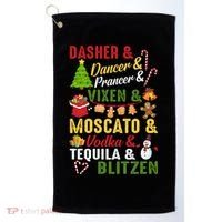 Funny Reindeer Alcohol Names Christmas Party Gift Golf Towel thumb 0