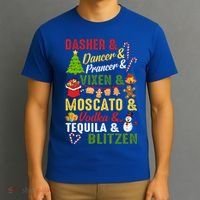 Funny Reindeer Alcohol Names Christmas Party Gift T-Shirt thumb 3