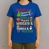 Funny Reindeer Alcohol Names Christmas Party Gift T-Shirt thumb 4