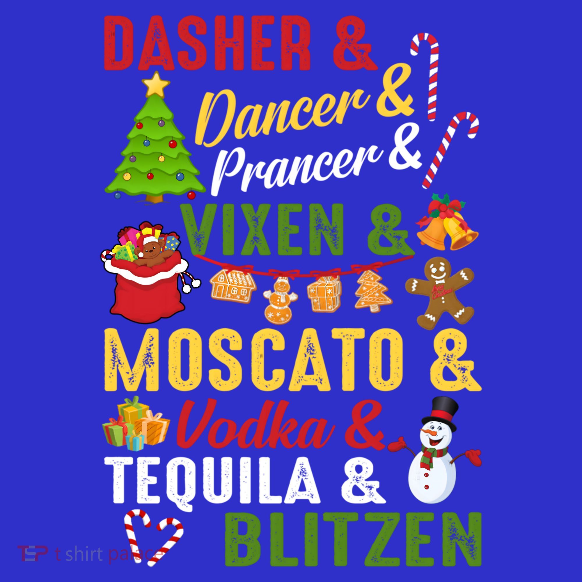 Funny Reindeer Alcohol Names Christmas Party Gift Coaster