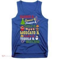 Funny Reindeer Alcohol Names Christmas Party Gift Tank Top thumb 0