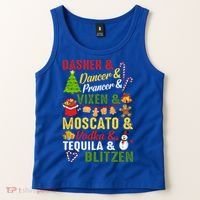Funny Reindeer Alcohol Names Christmas Party Gift Tank Top thumb 2