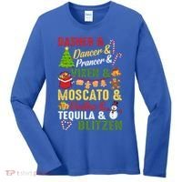 Funny Reindeer Alcohol Names Christmas Party Gift Women's Long Sleeve Shirt thumb 0
