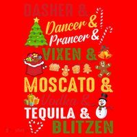 Funny Reindeer Alcohol Names Christmas Party Gift Santa Hat thumb 1