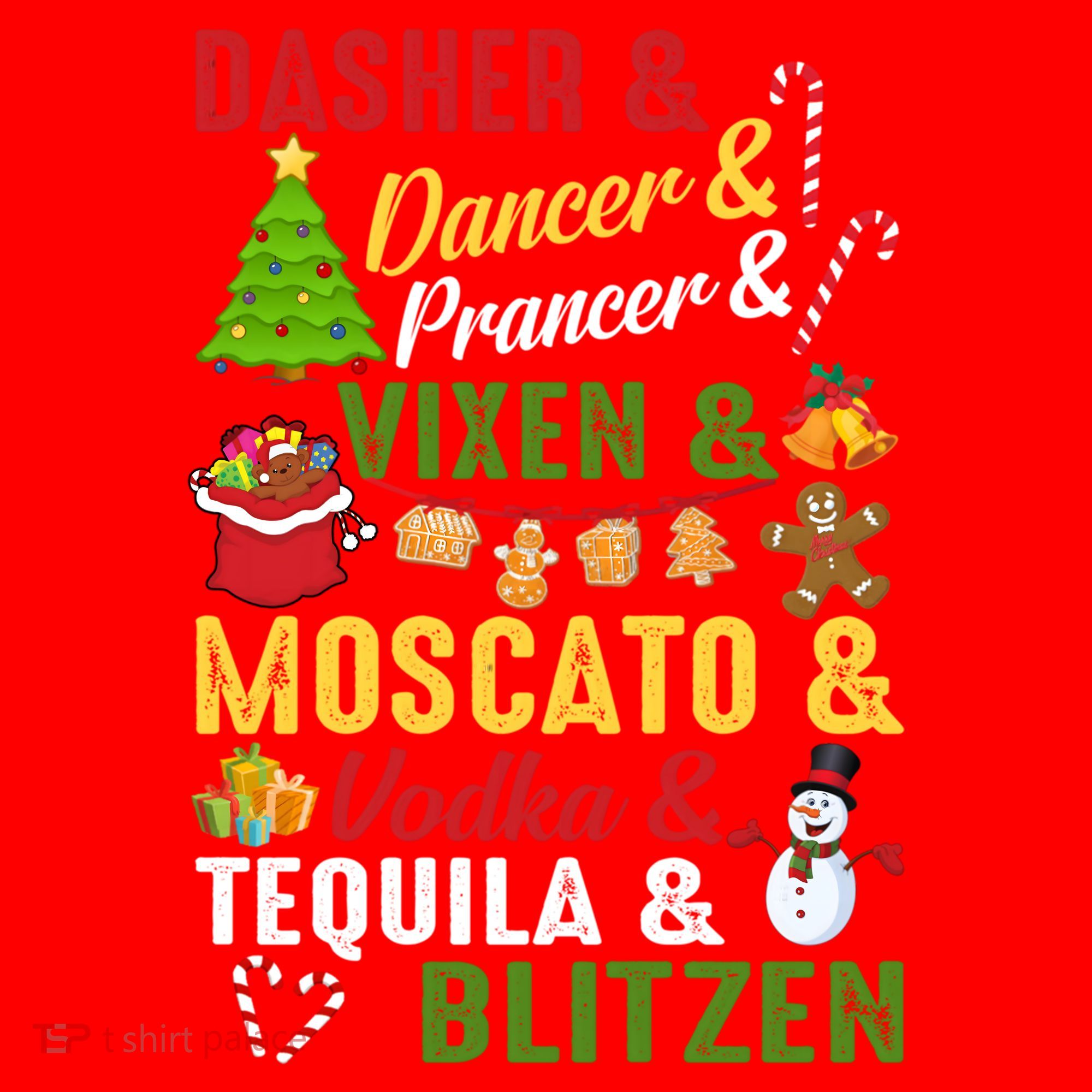 Funny Reindeer Alcohol Names Christmas Party Gift Santa Hat