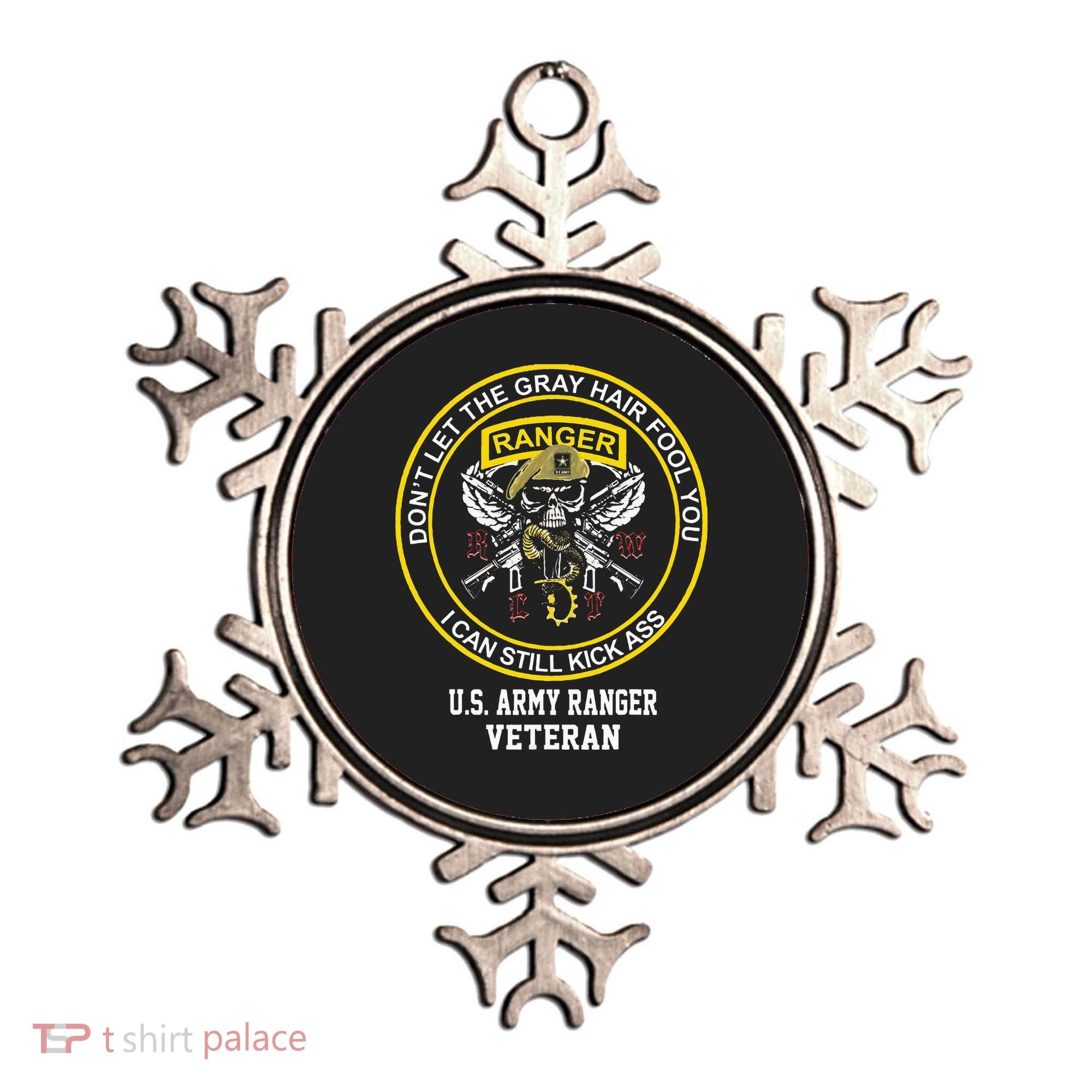 Funny Retired Army Ranger Veteran USA Military Vet Ornament