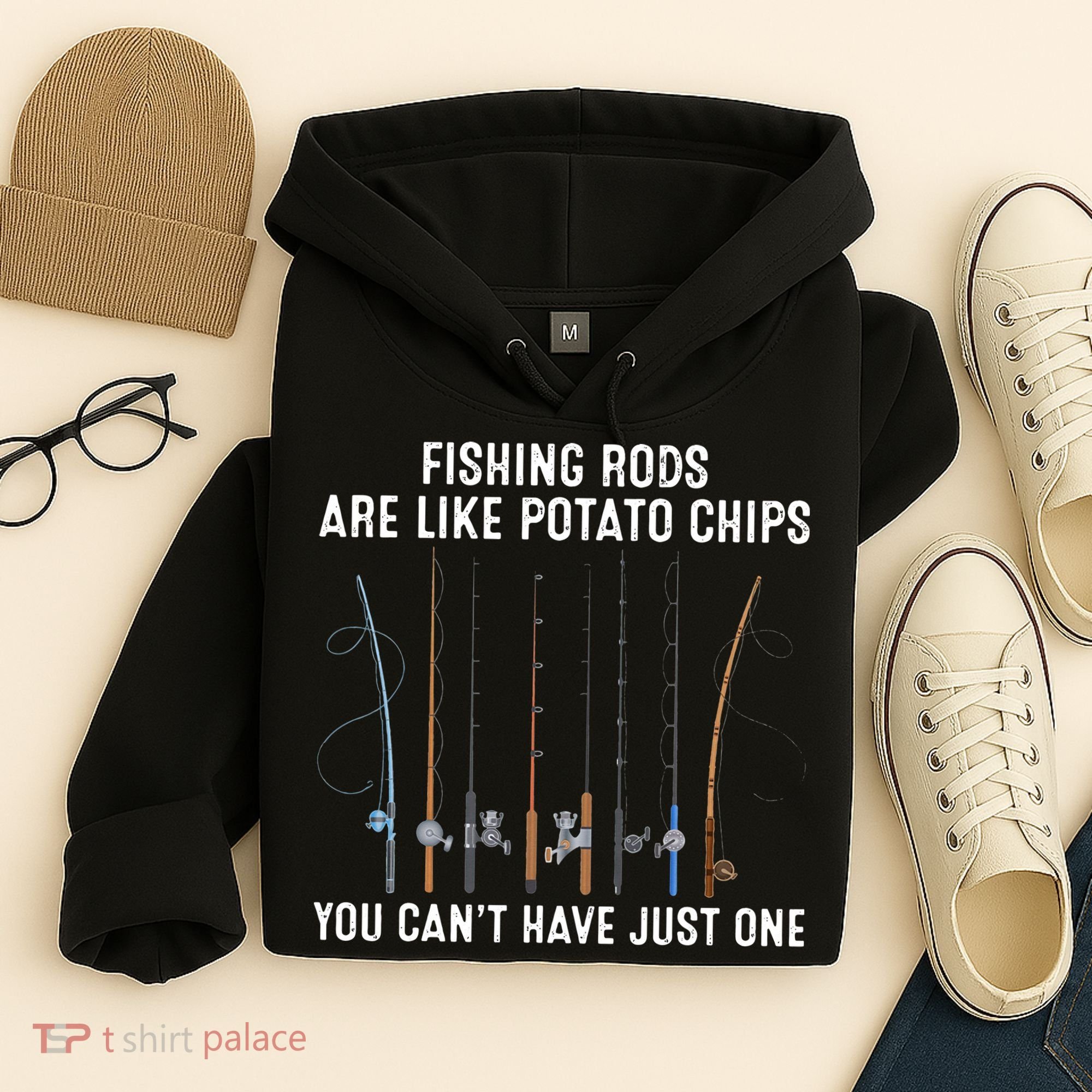 Fishing Rods Are Like Potatos Chips Hoodie