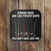Fishing Rods Are Like Potatos Chips Coaster thumb 0