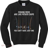 Fishing Rods Are Like Potatos Chips Kids Sweatshirt thumb 0