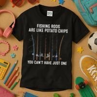 Fishing Rods Are Like Potatos Chips Kids T-Shirt thumb 3