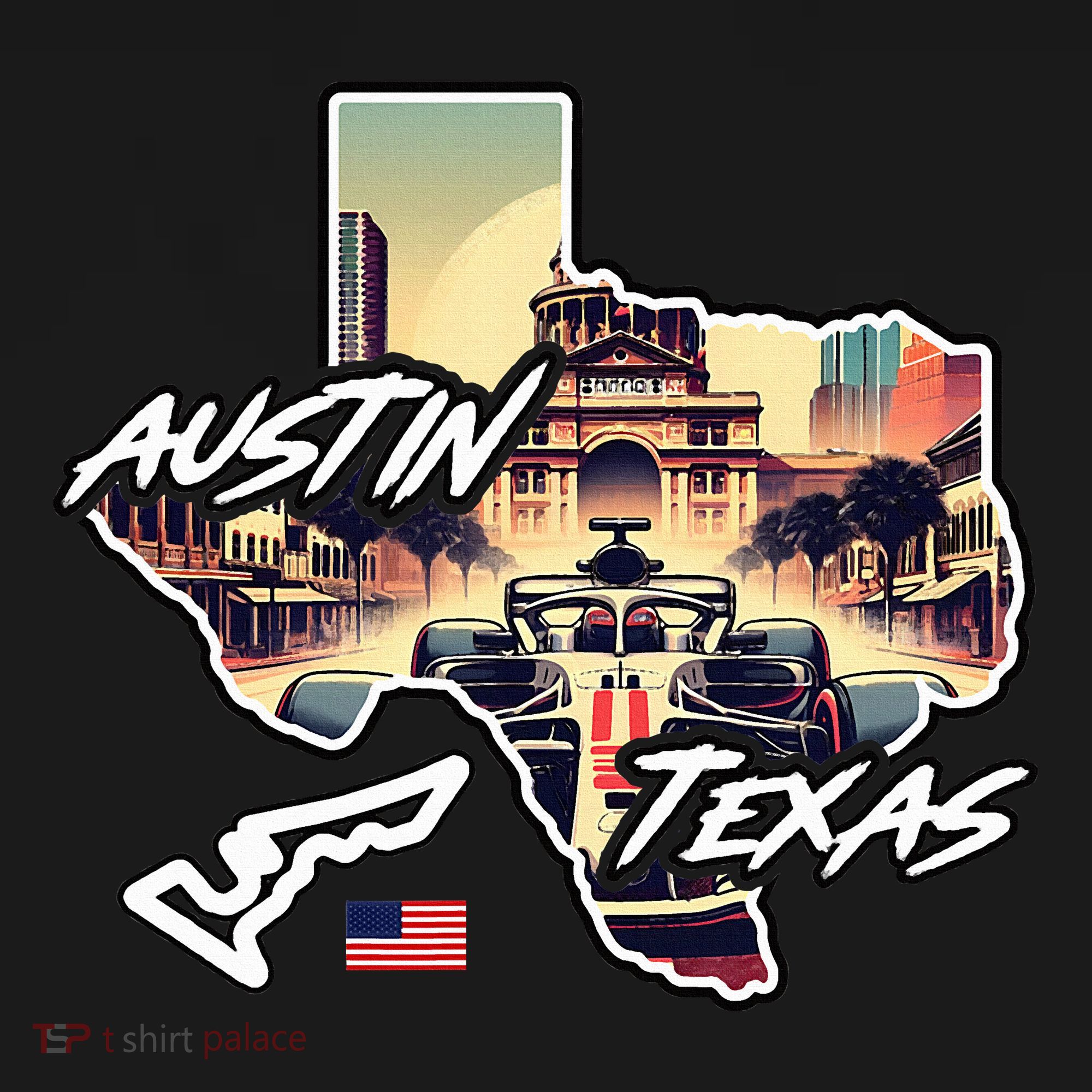 Formula Racing Austin Texas Open Wheel Car Circuit Usa Flag Women's Tank Top