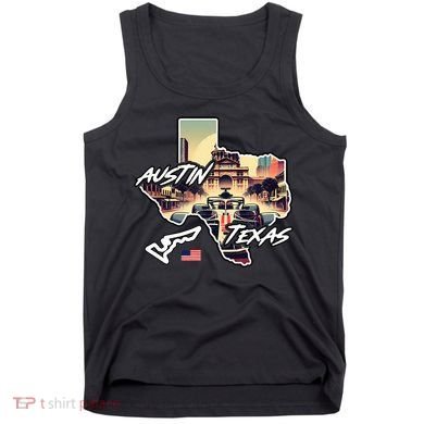 Formula Racing Austin Texas Open Wheel Car Circuit Usa Flag Tank Top