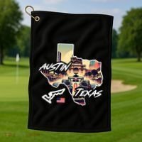 Formula Racing Austin Texas Open Wheel Car Circuit Usa Flag Golf Towel thumb 1