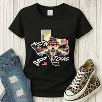 Formula Racing Austin Texas Open Wheel Car Circuit Usa Flag Women's T-Shirt thumb 3