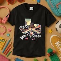 Formula Racing Austin Texas Open Wheel Car Circuit Usa Flag Kids T-Shirt thumb 3