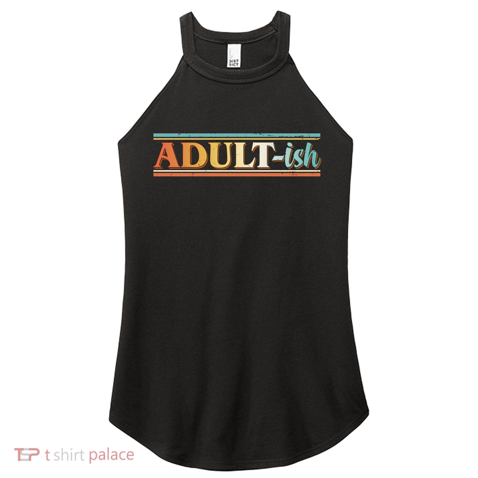 Funny Retro Adultish Women's Perfect Tri Rocker Tank