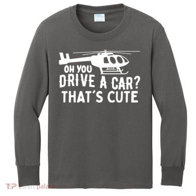 Funny Rotocraft Aviation Helicopter Pilot Kids Long Sleeve Shirt