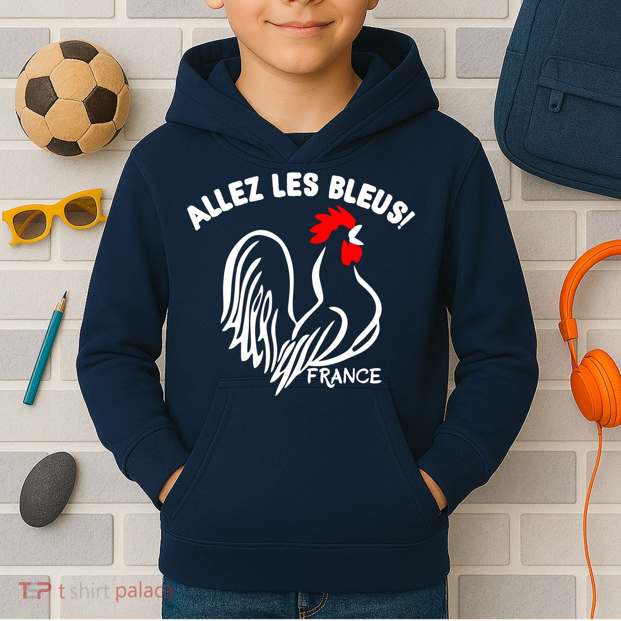 France Soccer Allez Les Bleus World Kids Hoodie