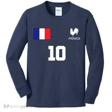 France Soccer Jersey Kids Long Sleeve Shirt