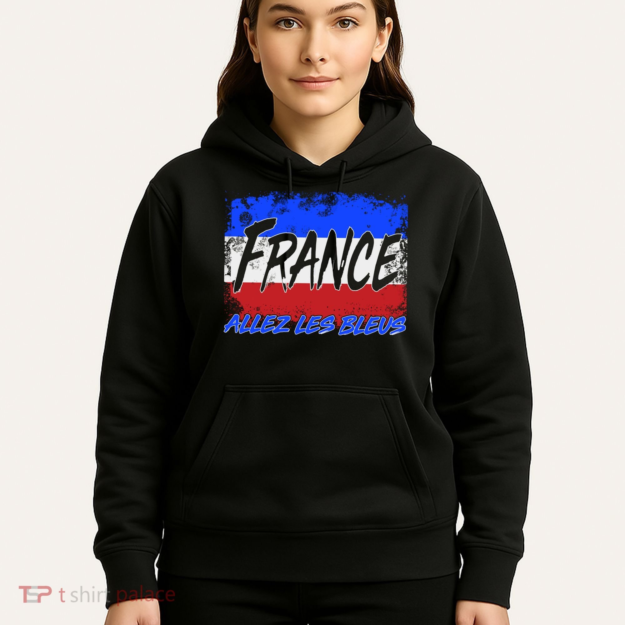 France Team Flag Allez Les Bleus Soccer Hoodie